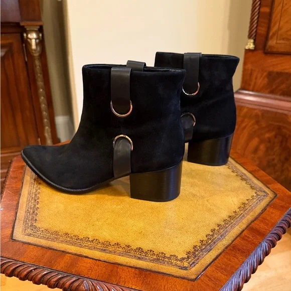 Rachel Zoe Black Suede Pearce Ankle Boots Size 9 Heel 2.5” MSRP $398 - Picture 5 of 11